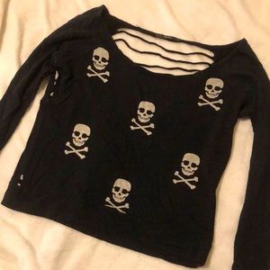 Skull Shirt with Ripped Back